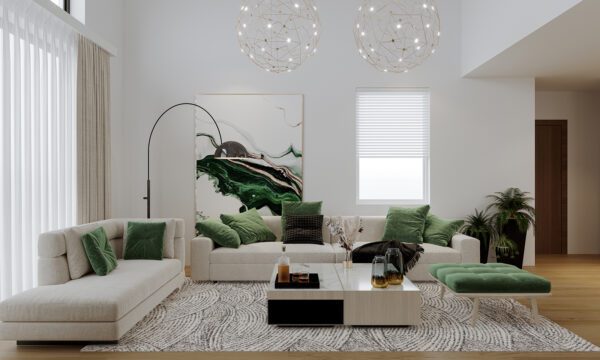 Render of Modern Living Room Interior