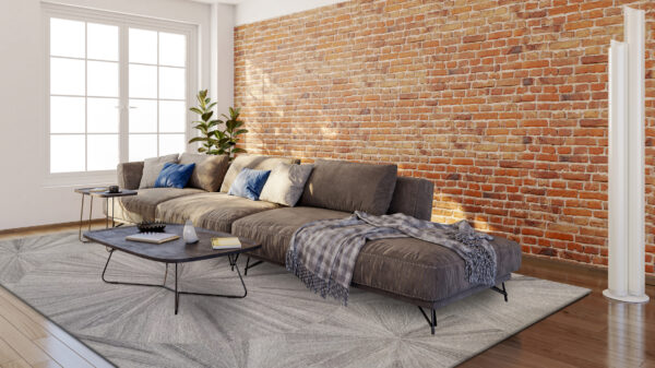 Large luxury modern bright interiors Living room mockup illustration 3D rendering image